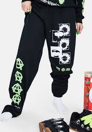 Learn To Forget X Champion Anarchy Sunflower Sweatpants Black Dolls Kill