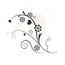 Black And White Orange Blossom Clip Art Digital Flourish Swirls Damask Decorations By Maypldigitalart Damask Decor Line Artwork Floral Art