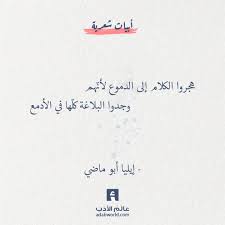 هجروا الكلام إلى الدموع من اجمل ابيات إيليا أبو ماضي عالم الأدب Words Quotes Pretty Quotes Wisdom Quotes