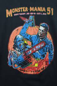 Monster Mania 51 2022 Mens Black Monster Graphic T Shirt Size M Port Co. |  eBay