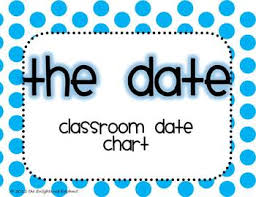 classroom date chart months days ordinal numbers polka dots