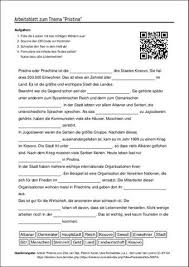 Arbeitsblatt Mit Luckentext Zum Thema Pristina Arbeitsblatter Lernen Unterricht Schule