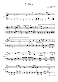 21 Guns By Green Day Green Day Cello Music Violin Sheet Music