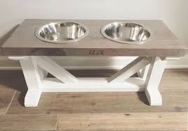 Dog Bowl Feeder Stand Elevated Raised Stand Farmhouse Rustic Wood Personalized Large Dog Bowls Dog Bowl Stand Dog Bowls Diy