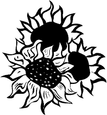 Black And White Line Art Sunflower Drawing Clip Art Clip Art Sunflower 389180 Sunflower Art Sunflower Clipart Sun Clip Art