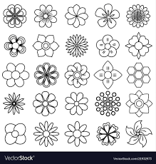 Outline Flower Icon Set Vector Draw Download A Free Preview Or High Quality Adobe Illustrator Ai Eps Pdf Flower Pattern Drawing Flower Icons Flower Doodles