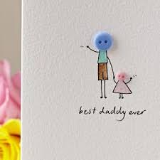 Handmade Greeting Card For Father S Birthday Personalised Button Daddy Hand Illustrated Card All Purpose Cards Dad Birthday Card Father Birthday Cards Birthday Cards Diy
