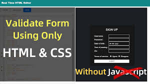 Form Validation Without Javascript Validate Html5 Form Without Javascript Validate With Css Html In 2020 Html Projects Simple Html Html Javascript
