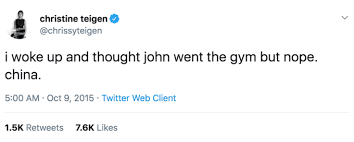 Not only is she a successful model, author, television personality — christine teigen (@chrissyteigen) december 5, 2019. 20 Tweets From Chrissy Teigen That Prove She S Just Like Us Know Your Meme