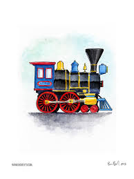 Jupiter Steam Locomotive Watercolor In 2020 Train Drawing Train Illustration Storybook Art