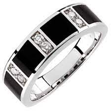 14kt White Gold Charming Black Onyx And Diamond Men S Wedding Band Mens Wedding Rings Mens Diamond Wedding Bands Cool Wedding Rings