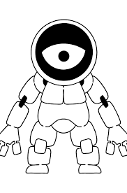 The robots can be colored in a multitude of colors like silver, gray and black. Cyclops Robot Coloring Page Online And Print For Free