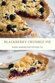 Berry Crumble Pie With Blackberries Recipe Pie Crumble Blackberry Crumble Crumble Recipe