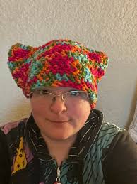 First crochet cat eared hat inspired by Nightmare Before Christmas