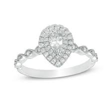 Get the best deal for zales white gold fine rings from the largest online selection at ebay.com. 1 2 Ct T W Pear Shaped Diamond Double Frame Vintage Style Engagement Ring In 14k White Gold Zales