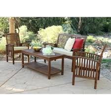 Walker Edison Furniture Company Boardwalk Dark Brown Acacia Wood Outdoor Coffee Table Hdwctdb The H In 2020 Patio Furniture Sets Conversation Set Patio Outdoor Decor