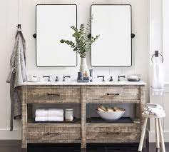 Consider adding a secondary, large bathroom mirror on another wall. Vintage Pivot Wall Mirror Pottery Barn