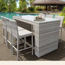 Ansonia 7 Piece Bar Height Dining Set Patio Bar Table Outdoor Bar Sets Patio Bar Set