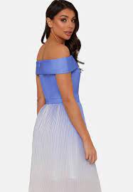 Bardot Ombre Pleated Midi Dress In Blue In 2021 Pleated Midi Dress Midi Dress Dresses