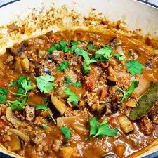 Middle Eastern Mince Meat Aubergine Harissa Stew Recipe Recipe Mince Meat Minced Meat Recipe Stew Recipes