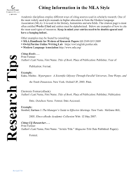 Citing Information In The Mla Style