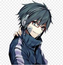 He loses his glasses mr. Anime Boy Png Clipart Blue Hair Anime Boy With Glasses Png Image With Transparent Background Toppng