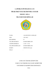 Temukan ic, ib ,dan vo pada rangkaian di gambar.(5). Doc Pendahuluan Transistor Agam Surya Gumilar Academia Edu
