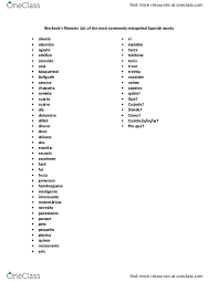 SPA 213 Chapter All: Most Commonly Misspelled Spanish Words - OneClass
