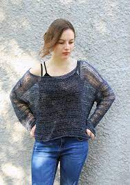 Check out our boxy knit jumper selection for the very best in unique or custom, handmade pieces from our shops. Oversized Distressed Boxy Sweater Off Shoulder Loose Knit Etsy