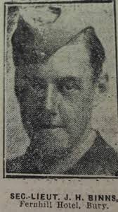 Bury Grammar School Centenary Roll of Honour Second Lieutenant John  Houghton Binns, 29th Squadron Royal Flying Corps, died 4th S