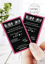 _it has been an immense pleasure serving you all through these years. Black Pink Insert Card Template Modern Beauty Business Cards Mini Thank You For Your Order Cards Small Business Thank You Package Insert Aoleta