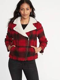 Plaid Sherpa Moto Jacket For Women Fall Fashion Coats Womens Fall Coats Fall Fashion Trends