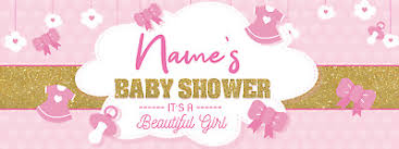 Baby Shower Banner Its A Baby Girl Personalize Pink Gold Background 3 X 8 Ebay
