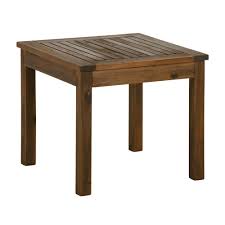 19 results for outdoor side table wood. Walker Edison Furniture Company Dark Brown Square Acacia Wood Outdoor Side Table Hdwsstdb The Home Depot