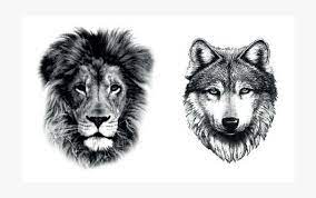Traditional tattoo wolf head flower rose sticker by mourning bloom mourningbloomshop. Lion Wolf Tattoo X2 Small Wolf Head Tattoo Png Image Transparent Png Free Download On Seekpng
