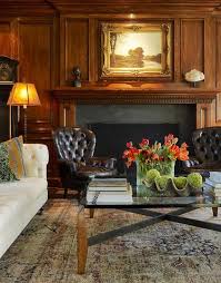 The Den Makes A Comeback Wood Paneling Living Room House Interior Living Room Designs