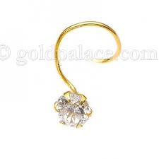 As is gold one 1kt gold gemstone bangle with hinge. Nose Pin With Cz 1k Gold Gold Palace Jewelers Inc