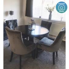 Shop our best selection of round kitchen & dining room table sets to reflect your style and inspire your home. Small Round Dining Table In Black With 4 Velvet Chairs In Grey Rhode Island Kaylee Furniture123