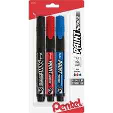 Sakura solid paint marker, white. Pentel Penmmp20bp3m Opaque Bullet Tip Paint Markers 3 Per Pack Walmart Com Walmart Com