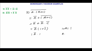 Demorgan S Theorem Examples Boolean Algebra Theorems Algebra Example
