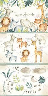Safari Animals Baby Painting Baby Art Baby Prints