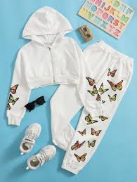 Women S Men S Clothing Shop Online Fashion Shein In 2020 Jogger Set Printed Sweatshirts Butterfly Print