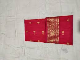 Jari work Red Chanderi Silk Saree, 6.3 m (with blouse piece) at ₹  6500/piece in Ashoknagar