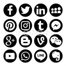 Black And White Social Media Icons For Email Signature Set Of Popular Social Media Logos Vector Web Icon Stock Illustration Ad Media Logos Social Set Business Card Icons Social Media Icons Web Icons