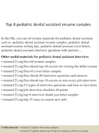The goal is to wake up that bored dentist and rock him forward on his toes. Top 8 Pediatric Dental Assistant Resume Samples