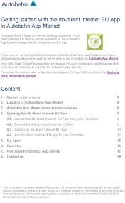 Dertreasurer ist das führende medium für treasurer und finanzverantwortliche im deutschsprachigen raum. Db Direct Internet Eu Pdf Free Download