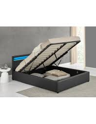 Lit coffre adulte moderne laqué blanc clemence. Lit Led Et Coffre Boston Gris Luxury Design Bed