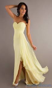 Long Strapless Prom Dress By Crush 13745 Yellow Bridesmaid Dresses Strapless Dress Formal Dresses