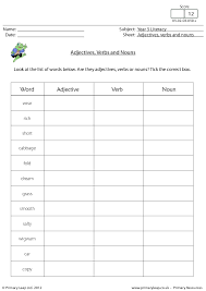 Free reading and writing worksheets from k5 learning; Adjectives Verbs And Nouns