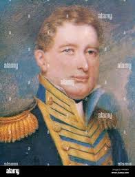 English: Miniature portrait of admiral William Brown. 1825. Henry Hervè 258  Guillermo Brown, por Henry Herve Stock Photo